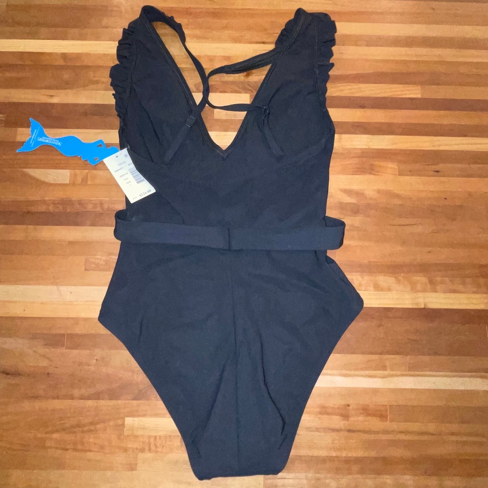 Skinny Dippers Womens Jelly Beans Cinch One-Piece black Small - Picture 3 of 7